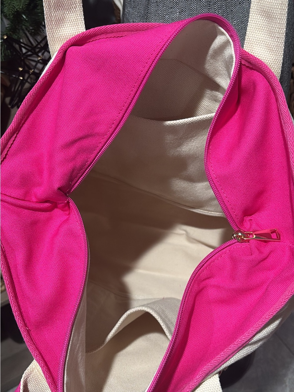 Disneyland Pink and Cream Canvas Tote Bag - NWT!! - Picture 4 of 4